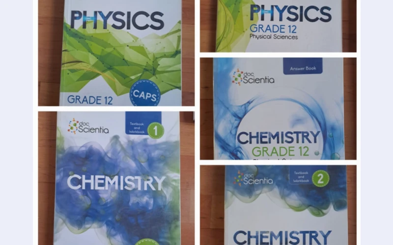 Text books for chemistry and physics avilable. Give us acall we shall assist you .this material ired to be what iam what about you what are you waiting for?