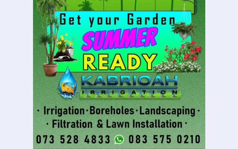 Garden service.get your irrigated  repaired, upgraded or new installation.we also do borehole work and pump services