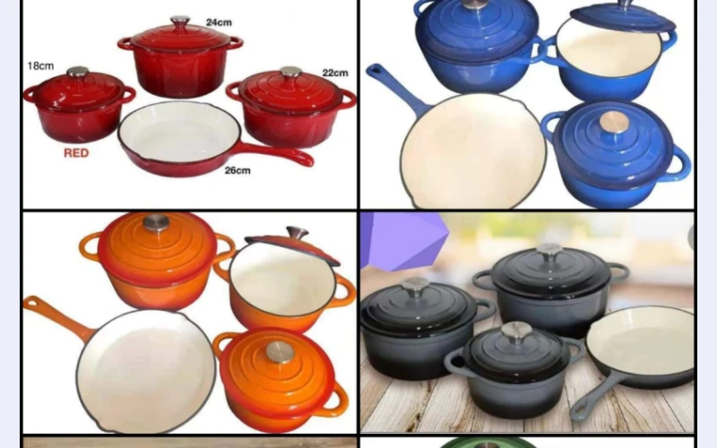 Set of cookwares. It can be used on gas, induction stoves  and oven cooking.we sell our cooking wares in different sizes and are reliable