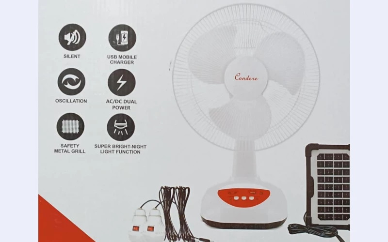 Rechargeable fan.let us beat summer    with this powerful rechargeable fan.elegant and design in plastic material