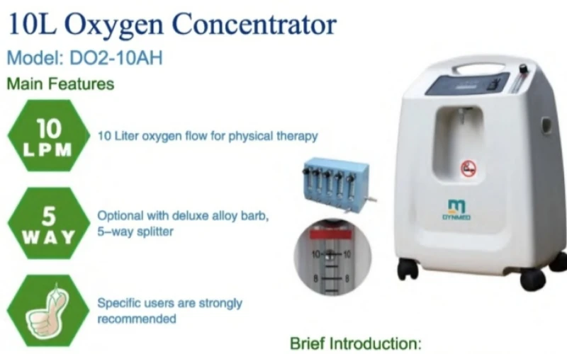 Dynamic oygen concentrator machine. Meets  all range flow requirements for adults,paediatrics, and child use in hospital and other human use
