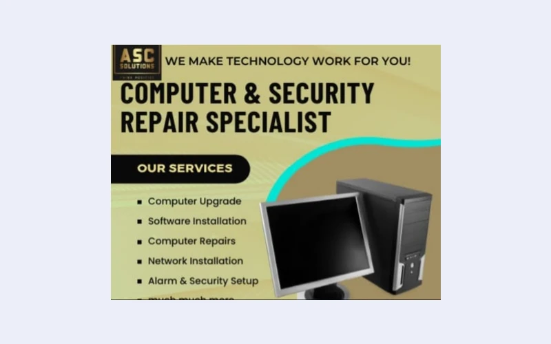 Computer and security in springs specialist. We help in software installation,computer repair,alarm security set up, computer upgrade. Call us for any computer we are avilable