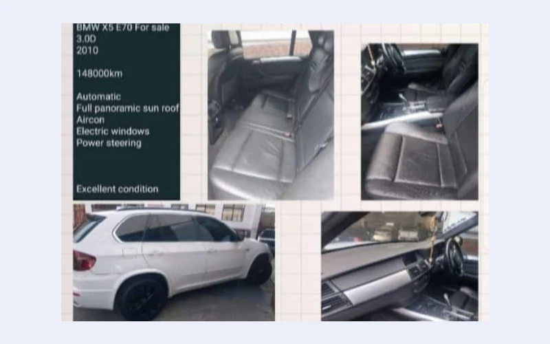 Bmw 2010 in johanesbur for sell.still in perfect running condition with heated interior seats and electric windows. Front seats are supportive and many others