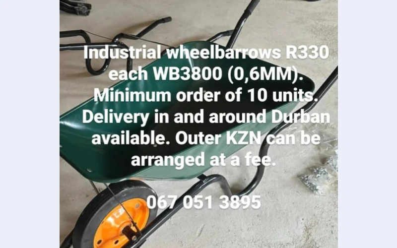 Wheelborrow in durban.awheel can make u move materials from one place to another place around your sorrunding.its affordable and can make work to move fast