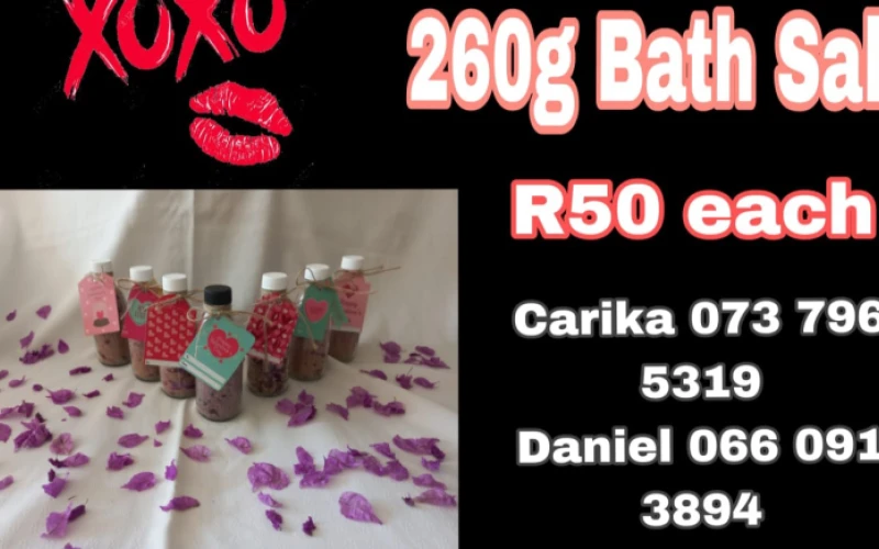 Rose sented bath salt in Kimberley. Valentine's day specials.we sell pinkish bath salt ideal for bathing and kills germs which could have caused lots of skin diseases