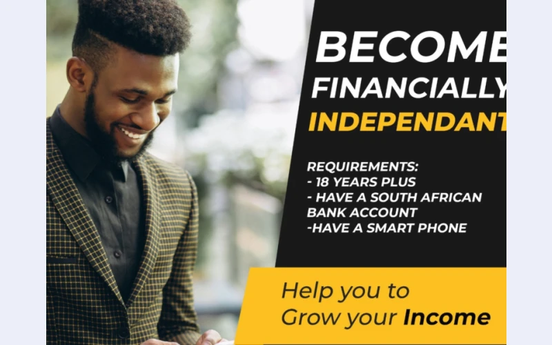 Become financially independent in springs. Minimum required  18 years and above,have southafrica bank account and smart phone .call us for assistance