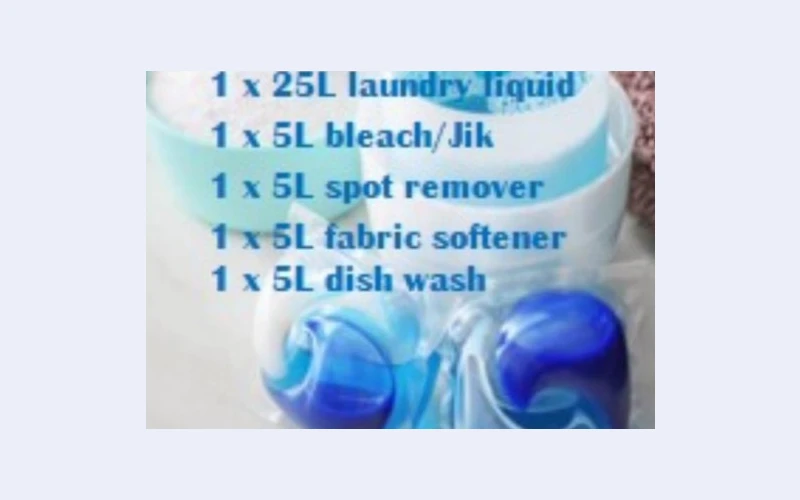 Laundry products in carletonville for sell.we sell good quality laundry products at affordable rates like fabric softener,dish washer, bleach,shower and bathroom cleaner