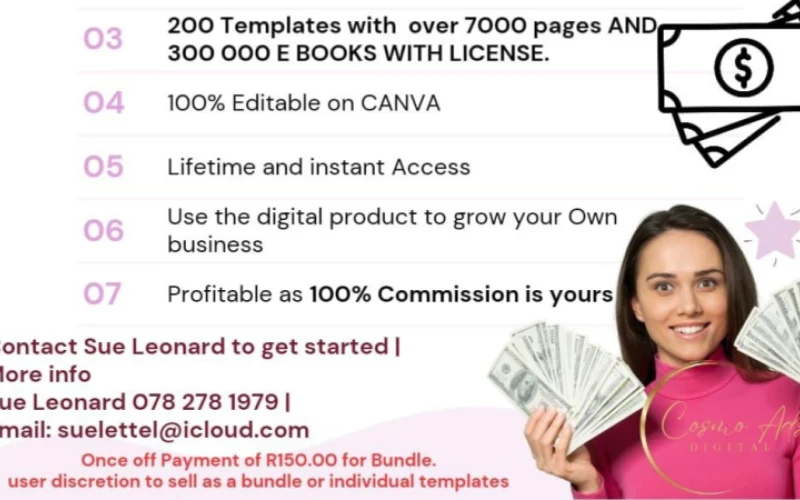 Digital products seller standerton. Join the thriving and demand industry.time online into business today.everything is provided to you.100% of commission is yours