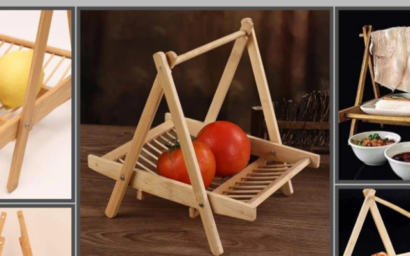 Bamboo for sell in krugersdrop multifunctional foldable fruit stand.its constructed from sturdy bamboo materials ensuring durability