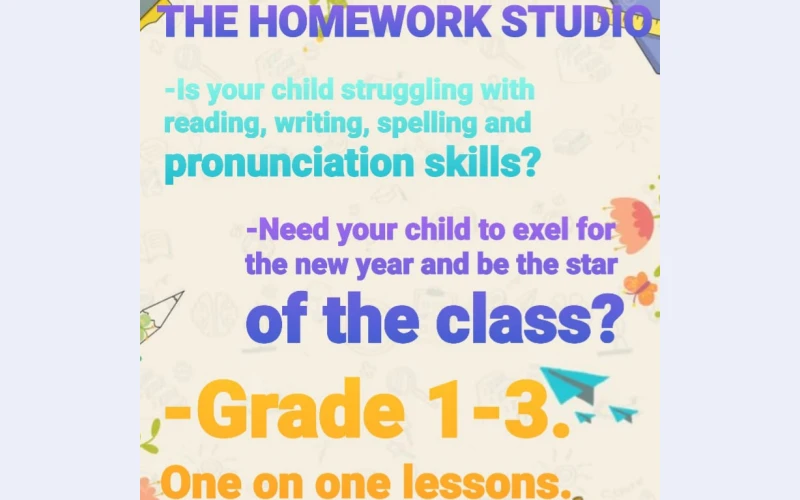 Homework study in florida. Offering tuition in english language,writing,spelling, and pronunciation skills .online avillable as well.grade 1to 3