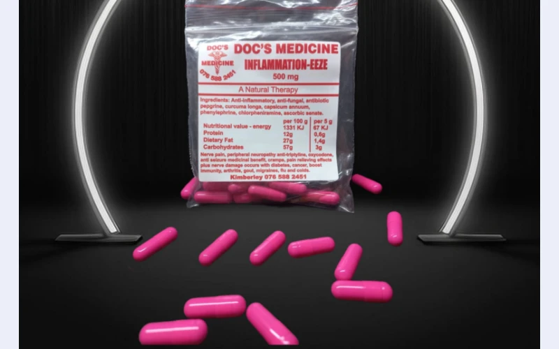 Inflammation eez capsules in Kimber for sell.heals nerve pain, peripheral neuropathy,Arthritis,oxycodone, cramps,migraines,flue and cold and many other sickness