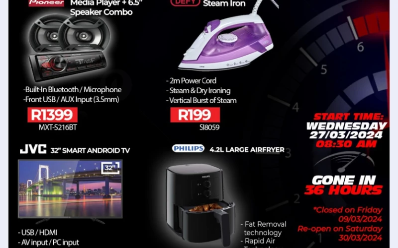 Electric appliances in bricksfield .we are running amassive cut of on all electronics. Among the electronics we sale iron, smart tv,car radios,fat removal machine.call for further assistance