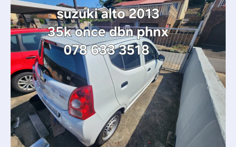 Suzi alto car in durban for sell.still in food running condition and service history is good..performs well in town since with perfect fuel economy