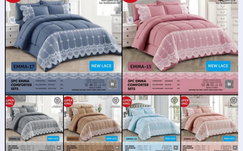 King comforters in nigel.it comes with standard pillows, very comfortable and we have them in different colours