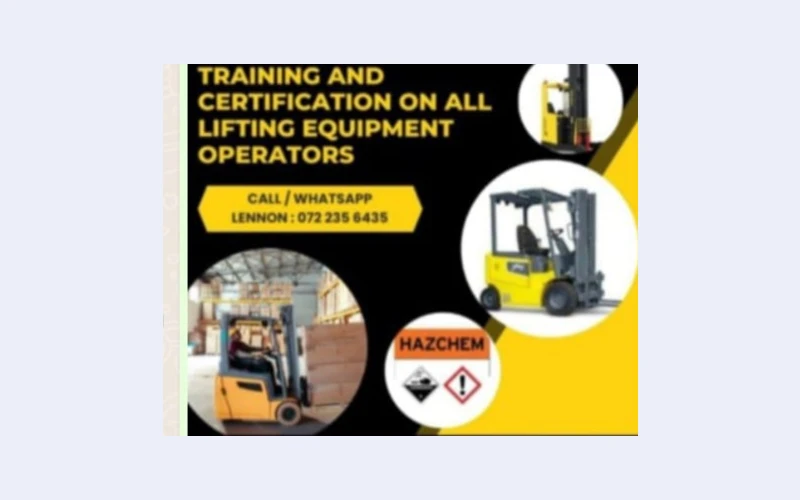 Machinery training in Durban and certification. We offer training in earth moving machinery like forklift, reach truck, power pallets etc.we trained Saturdays only