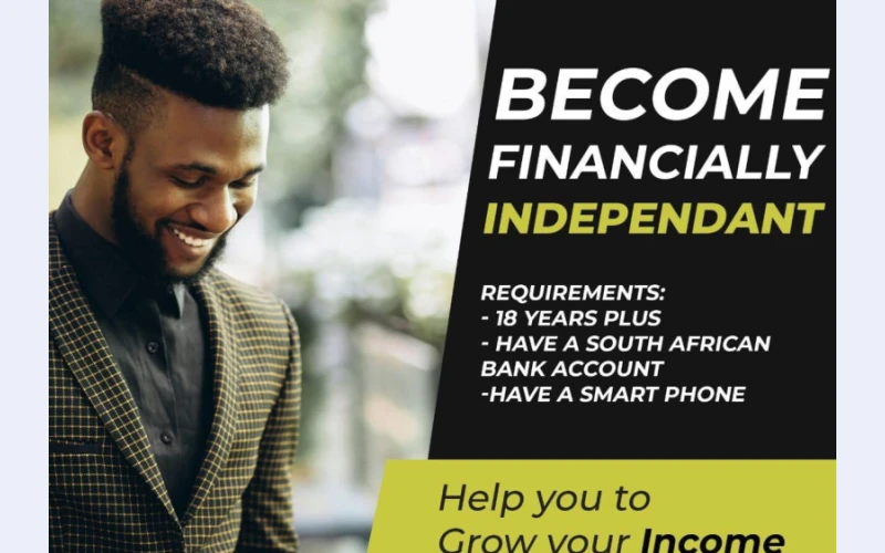 Become financial independent in germination.requirements: aperson be asouth African , 18 years above, must have abank account .call information