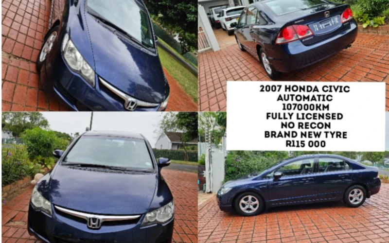 Civic honda in boksburg for sell .its still in perfect running condition and service history excellent. Good about this car it has driver's airbag,passengers airbags, child seat anchor
