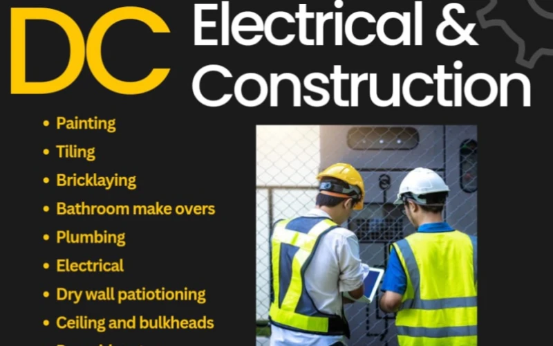 Electrical and construction services in benoni. Our services includes:plumbing,electrical,prepared meters,celling,bricklaying, bulk heads and more