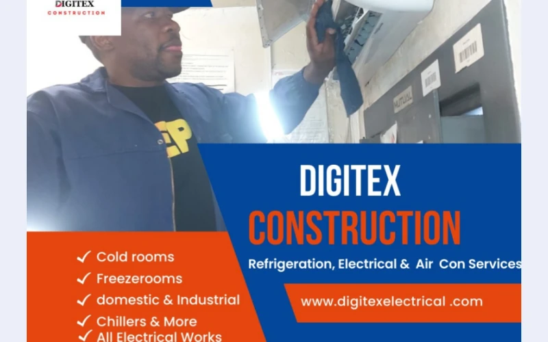 Digitex construction in isando.our services includes electrical, refrigerators, airconditioning. We are trustworthy and reliable service providers