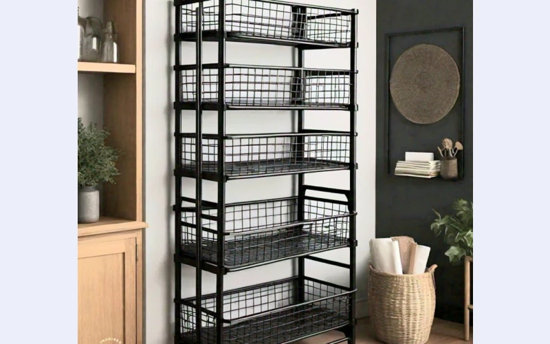 6-Tier Over the Door Basket Rack for Kitchen Pantry, Bedroom, Living Room