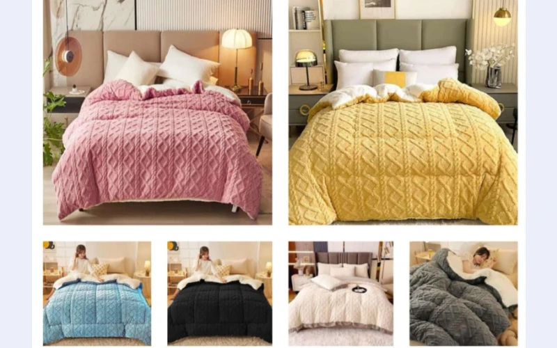Geometric Sherpa Comforter Sets - 5 Piece Queen Size Bedding Essentials
