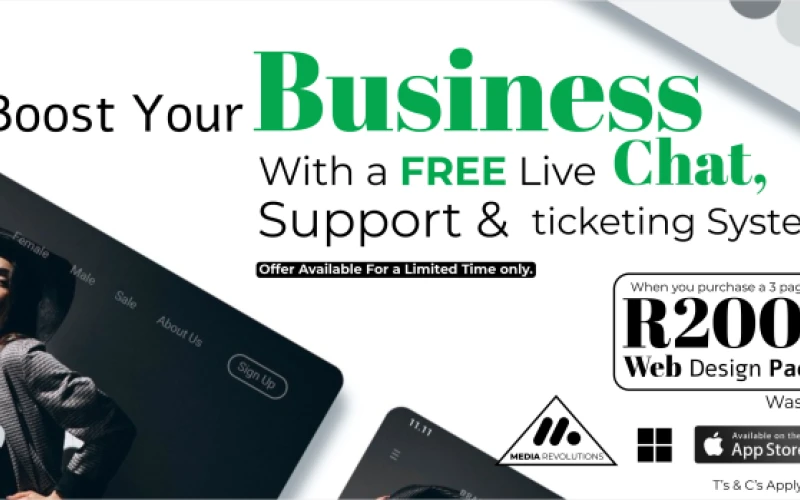 Free live chat and ticketing system with the purchase of a new web design package