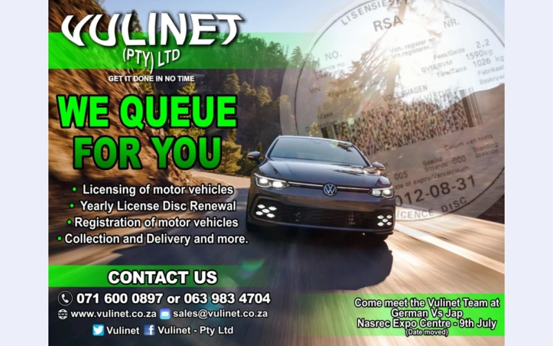 VULINET (Pty) Ltd- Yearly License Disc Renewal and Change of Ownership.
