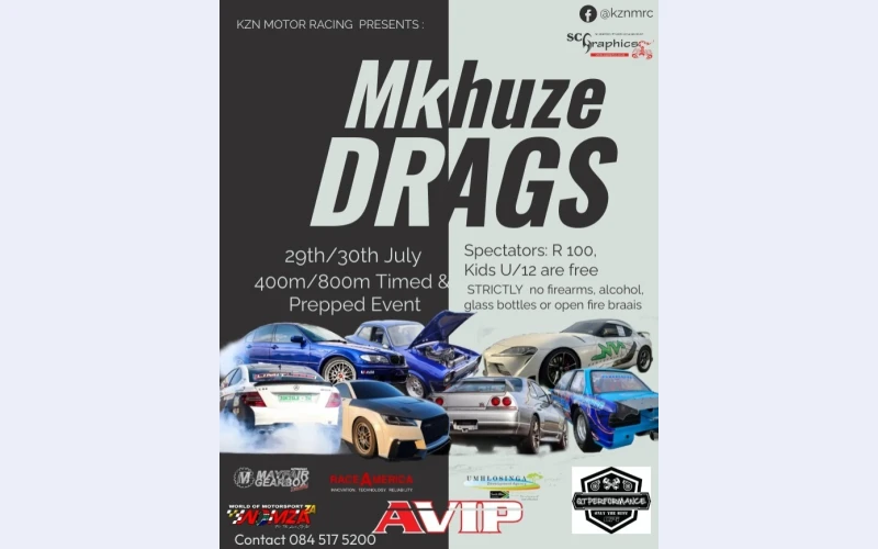 Please take note* of upcoming live streams of the *Drags at the Mkuze Airfield in KZN South Africa