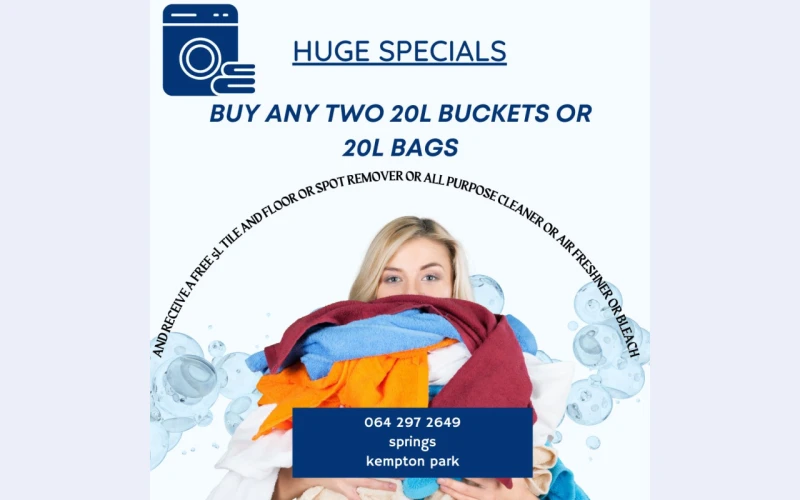 Cleaning detergents. Are u looking  detergents.crazy deals are here.we are smoothing specials on all our cleaning detergents and special soon is ending
