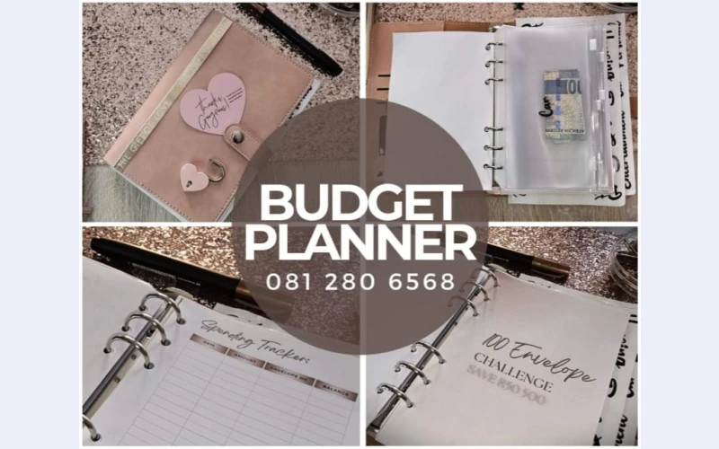 Binding and customizabel label services in bloemfontain. The set includes ahigh quality bindiner,convenient  pocket binder , asoft case for on the go planning and envelope saving to boost your saving game