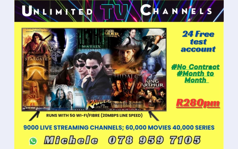 Unlimited entertainment in benoni .strem locally and internationally  in one app.Why have _many subscriptions_ if you can have Unlimited entertainment in *1 app with 1 subscription!*