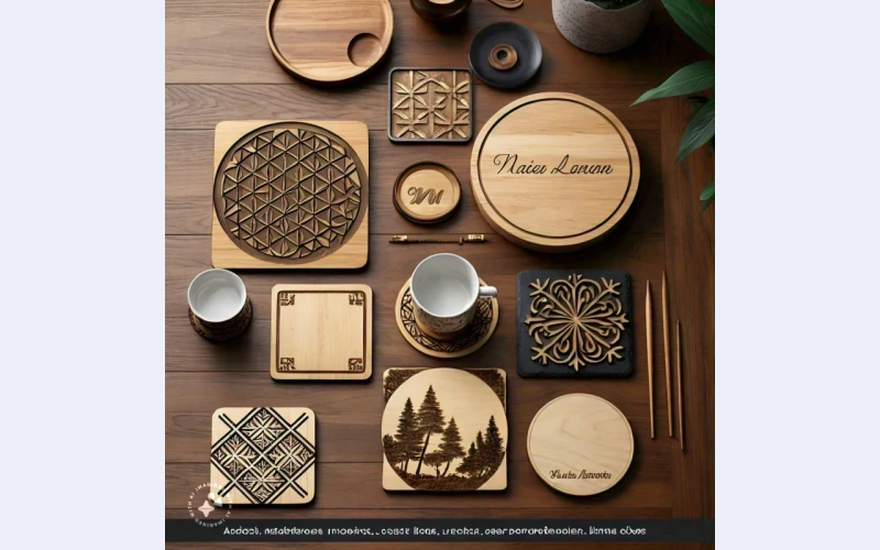 Home Decor with Personalized Style Laser Engraved Coasters