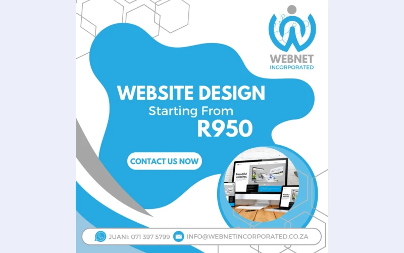 Website designing in South Africa and hosting from R950