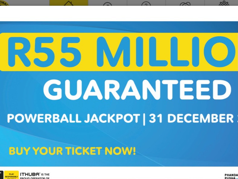 Today Powerball Jackpot at R55 million and Lotto Results R40 million winner  on 28 Dec