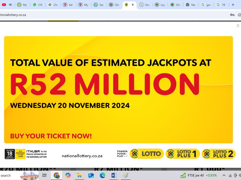 Powerball Results and Lotto Jackpot Total Jackpot at R52 millions